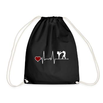 Muay Thai Thai boxing heartbeat - Drawstring Bag - black - Front