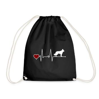 Swiss White Shepherd Heartbeat - Drawstring Bag - black - Front