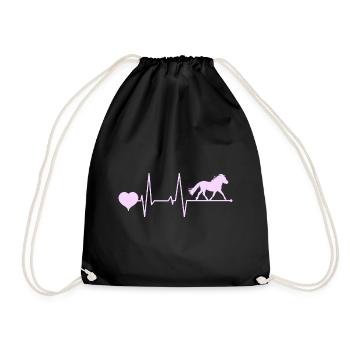 Shetland Poney Battement de Coeur Rose - Sac de sport léger - noir - Devant