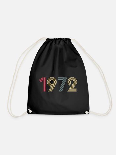 Year 1972 customizable - Drawstring Bag - black