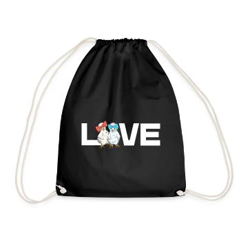 LOVE Poulet Poulet Soie Poulets Chick Soie Poulet Design - Sac de sport léger - noir - Devant