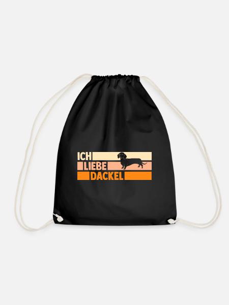 Hund Dackel - Turnbeutel - Schwarz