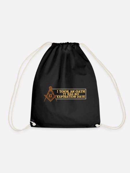 Masonic Angles & Compasses FREEMASON Prince Hall - Drawstring Bag - black