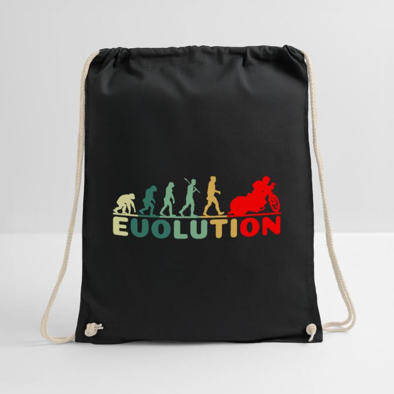 Speedway Motorcycle Racer Evolution Retro Drawstring Bag