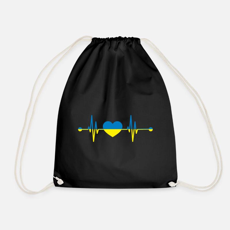 Herzschlag Ukrainer Ukraine - Turnbeutel - Schwarz