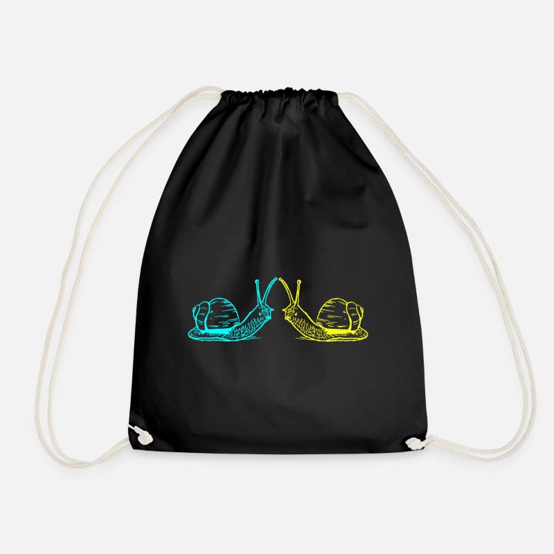 Snails Snail Shell Snail 80s 90s - Drawstring Bag - black