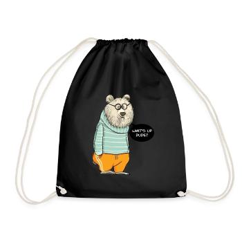 Dude Bear - Drawstring Bag - black - Front