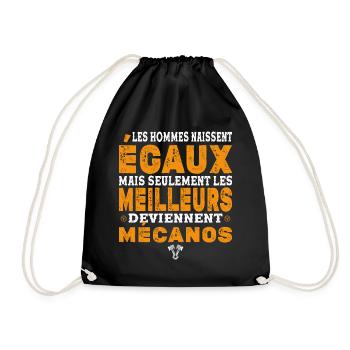 Mécanos Cadeau Humour Personnalisé - Sac de sport léger - noir - Devant
