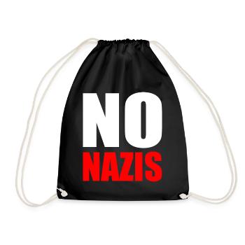 No nazis - Drawstring Bag - black - Front