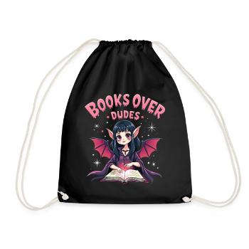 Woman Loves to Read Halloween Books - Drawstring Bag - black - Front