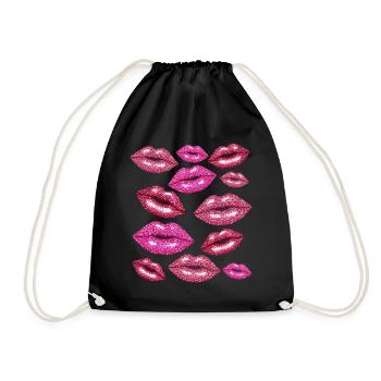 Coquette Lips Kisses Romantic - Drawstring Bag - black - Front
