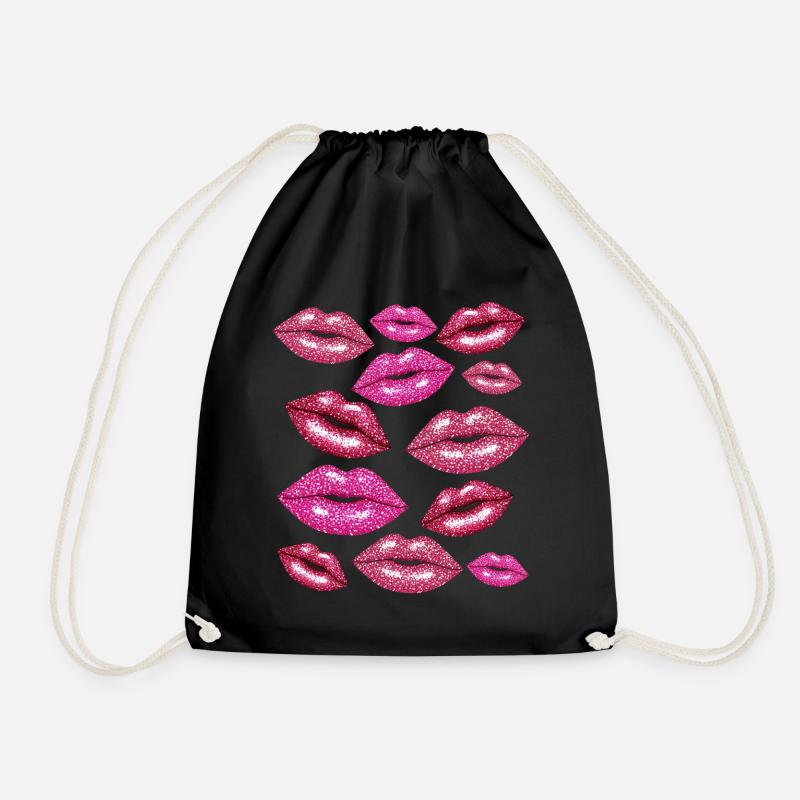 Kokette Lippen Küsse Romantisch - Turnbeutel - Schwarz