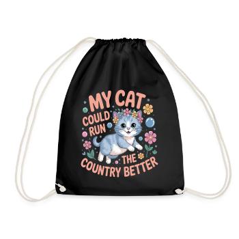 Mon Chat Gouvernerait Mieux Le Pays - Sac de sport léger - noir - Devant