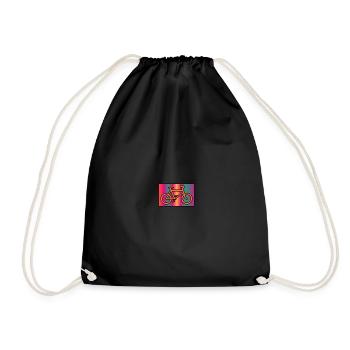BICYCLE. CYCLING. GO GREEN. ECOLOGY. ENVIRONMENT. - Drawstring Bag - black - Front