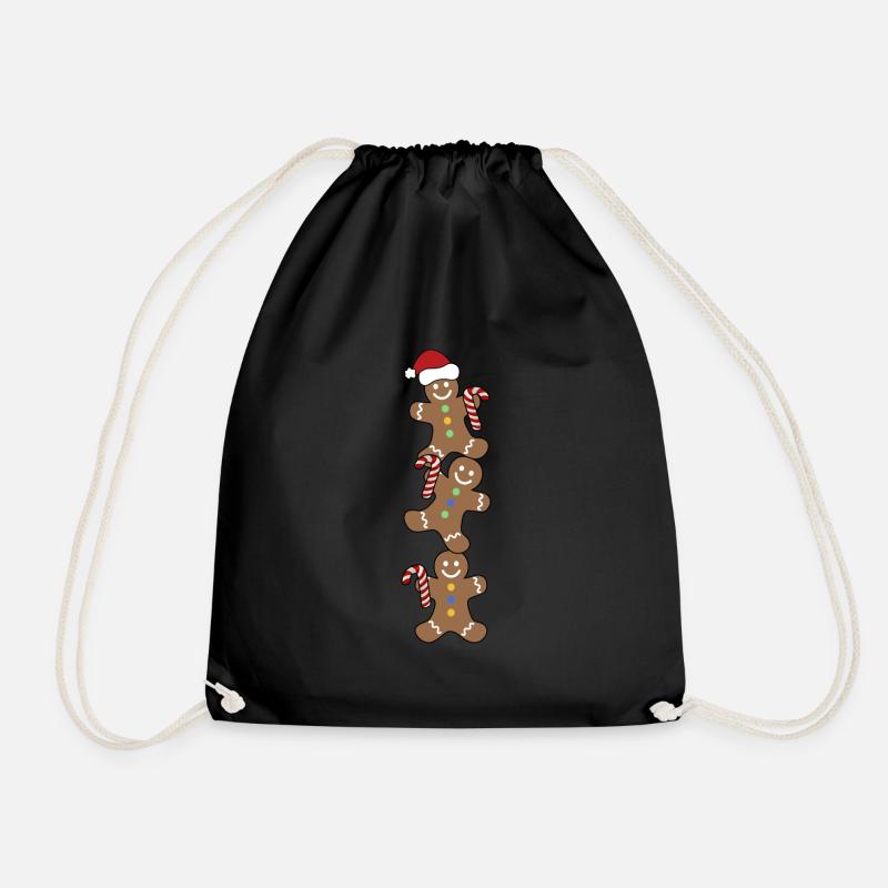 Weihnachten Plätzchen Shirt - Turnbeutel - Schwarz