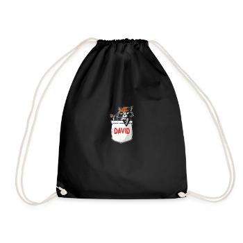 Raccoon David - Drawstring Bag - black - Front