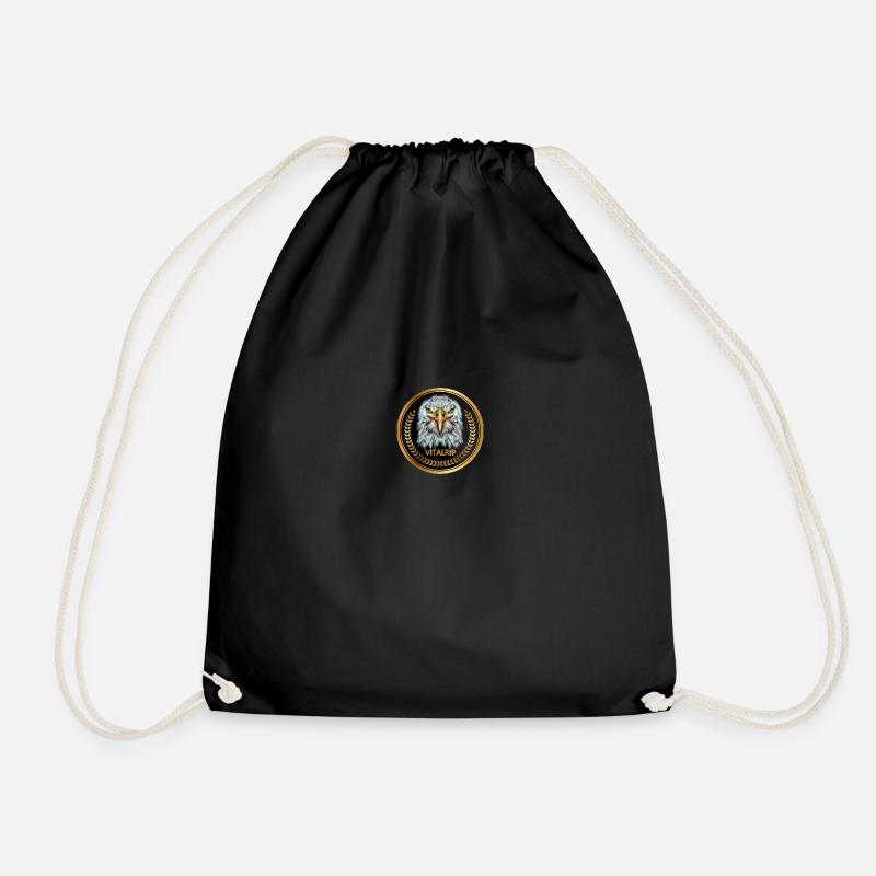 eagle logo fast - Drawstring Bag - black