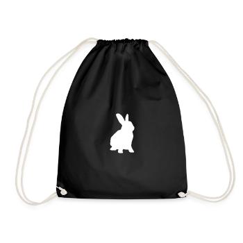 Rabbit Bunny Bunny Rabbit Easter Bunny - Drawstring Bag - black - Front