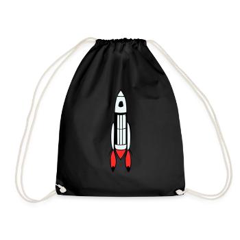 Vecteur de vol spatial spatial de fusée spatiale - Sac de sport léger - noir - Devant