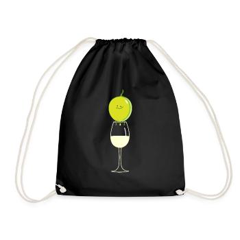 Funny bunch of grapes makes wine - Drawstring Bag - black - Front
