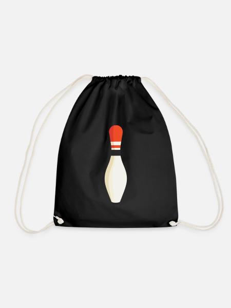 Bowling Pins Pin - Drawstring Bag - black