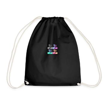 Flamingo Flamingos Color - Drawstring Bag - black - Front