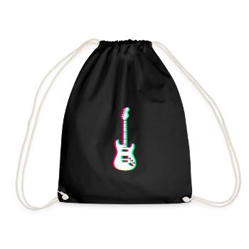 EDM - Electric Guitar - Glitch Rave Style - Drawstring Bag - black - Front
