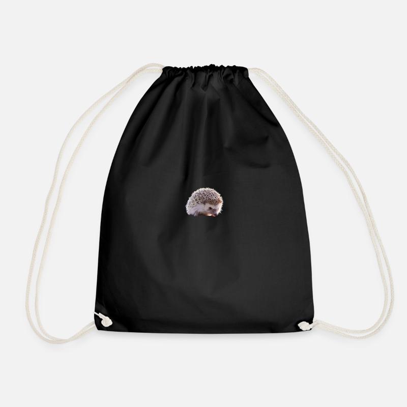 hedgehog - Drawstring Bag - black