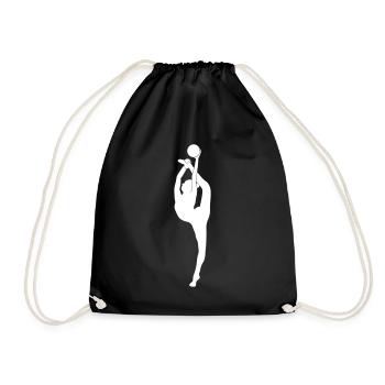 rhythmic gymnastics exercises floor gymnastics - Drawstring Bag - black - Front