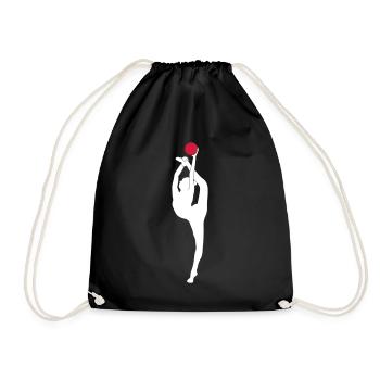 rhythmic gymnastics exercises floor gymnastics - Drawstring Bag - black - Front