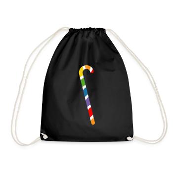 Regenbogen Zuckerstange LGBT lgbtqi queer - Turnbeutel - Schwarz - Vorne