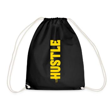 HUSTLE MODE ON HARD Motivational saying - Turnbeutel - Schwarz - Vorne
