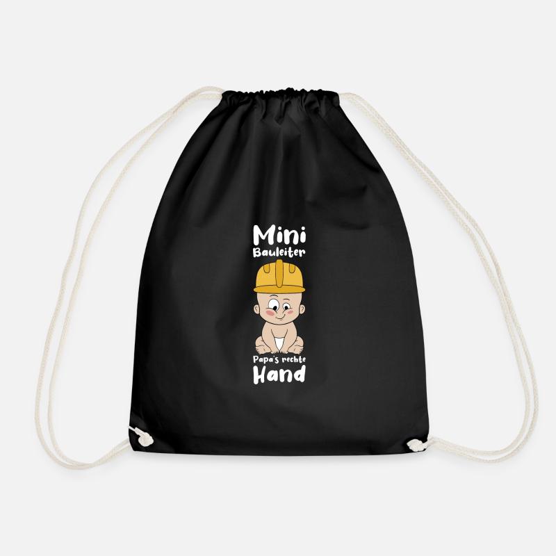 Baby Kind Bauleiter Baustelle Geschenk - Turnbeutel - Schwarz