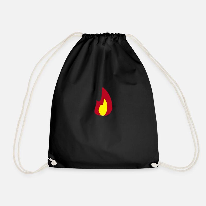 Flamme - Feuer - brennen - fire - Turnbeutel - Schwarz