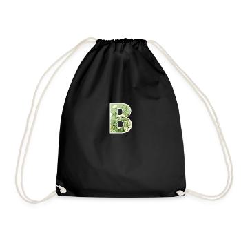 Lettre B, Monogramme, Motif Floral - Sac de sport léger - noir - Devant