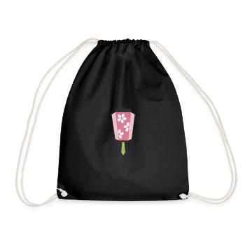 Japanische Lampe mit Kirschblüten - Turnbeutel - Schwarz - Vorne