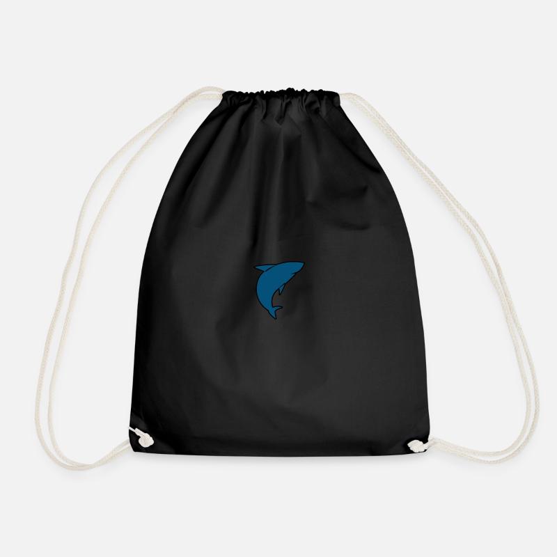 Coole Hai Illustration für alle Designs minimal - Turnbeutel - Schwarz