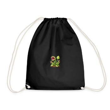 Fleischfressende Pflanze Geschenk  - Turnbeutel - Schwarz - Vorne