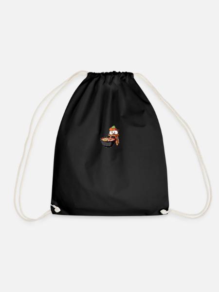 Kawaii Japan Shirt Sushi mange des ramen - Sac de sport léger - noir