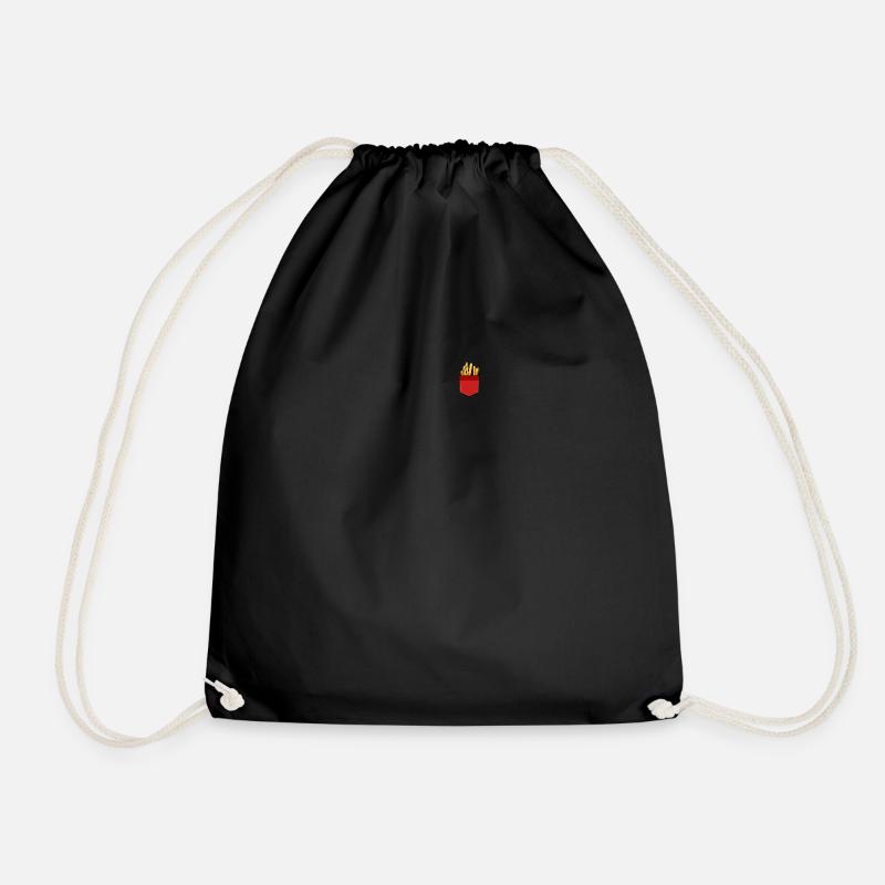 Pommes Tasche Lustig - Turnbeutel - Schwarz
