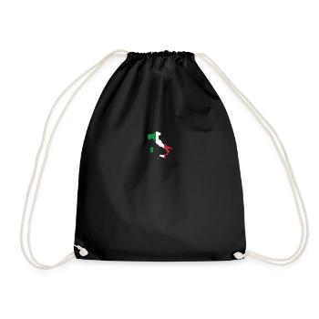 Italy Map Italian Flag Gift - Drawstring Bag - black - Front