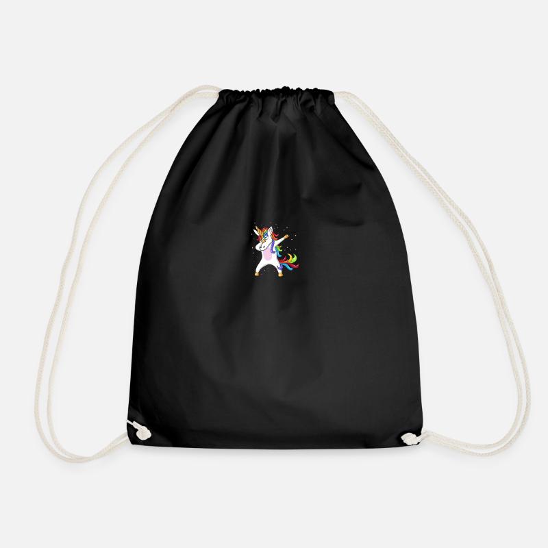 Dabbing Unicorn Glitzer - Turnbeutel - Schwarz