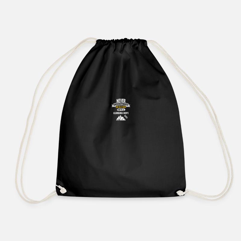Mountain man climbing gift climbing athlete - Drawstring Bag - black