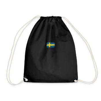 Schweden Flagge Fahne Wappen - Turnbeutel - Schwarz - Vorne