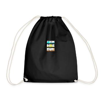 Swim Bike Run Triathlon Grunge - Drawstring Bag - black - Front