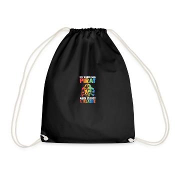 Pirate First Grade School Enrollment School Child - Drawstring Bag - black - Front