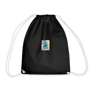 Cooles Skater Design - Turnbeutel - Schwarz - Vorne