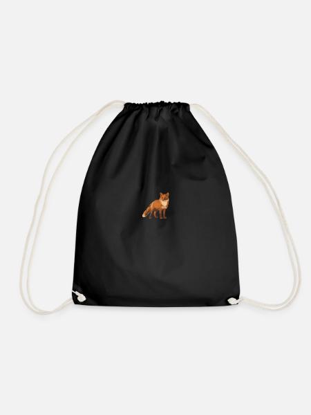 fox - Drawstring Bag - black