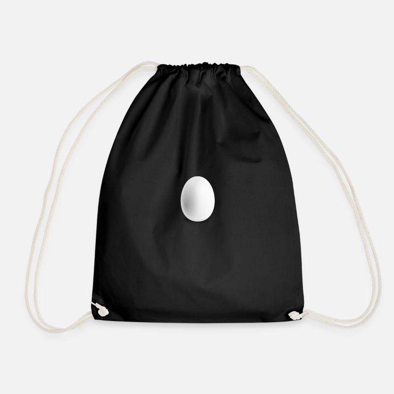 egg - Drawstring Bag - black