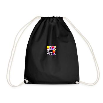 funky colours - Drawstring Bag - black - Front